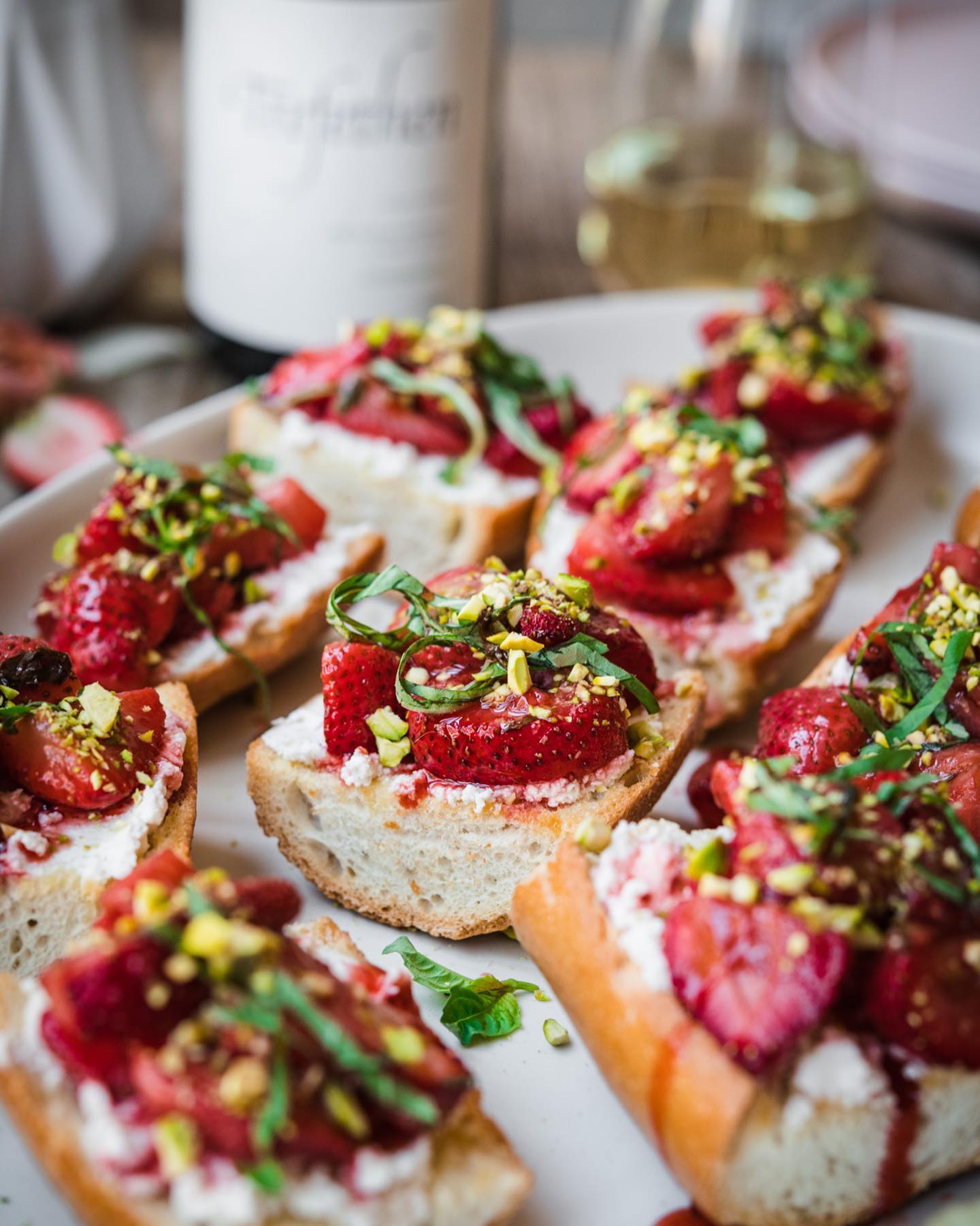 Roasted Balsamic Strawberry Crostini