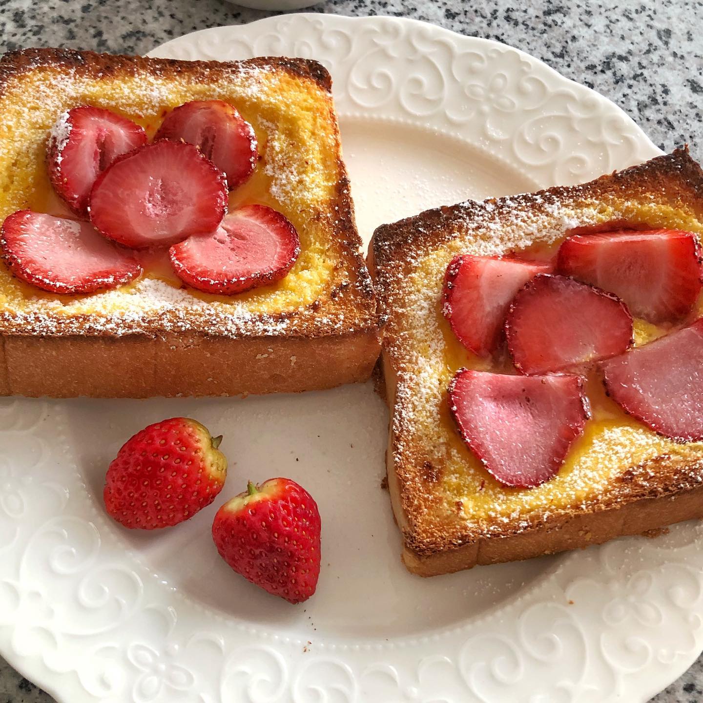 Vegan Custard French Toast with Strawberries