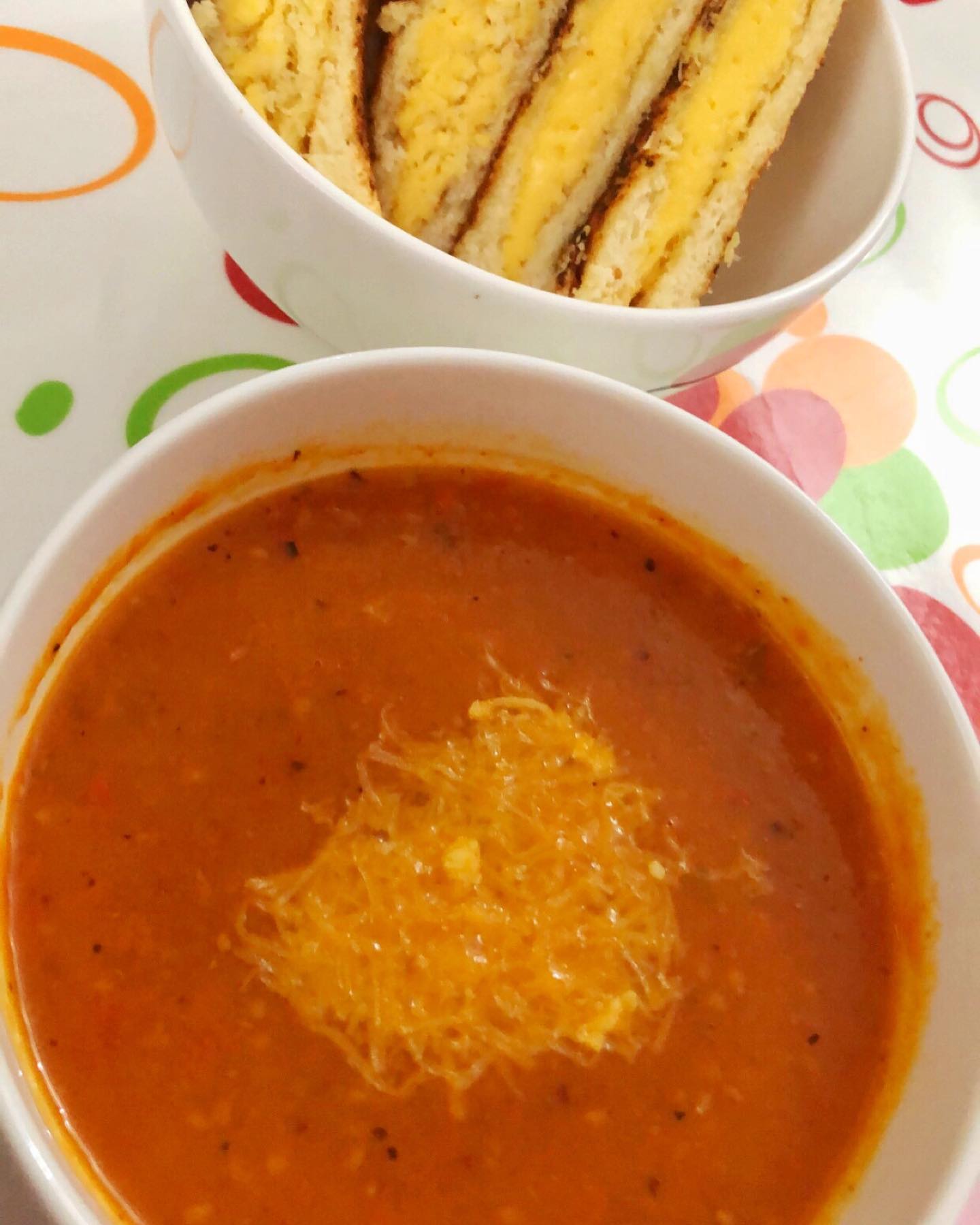 Roasted Tomato Soup with Grilled Cheese Sandwiches