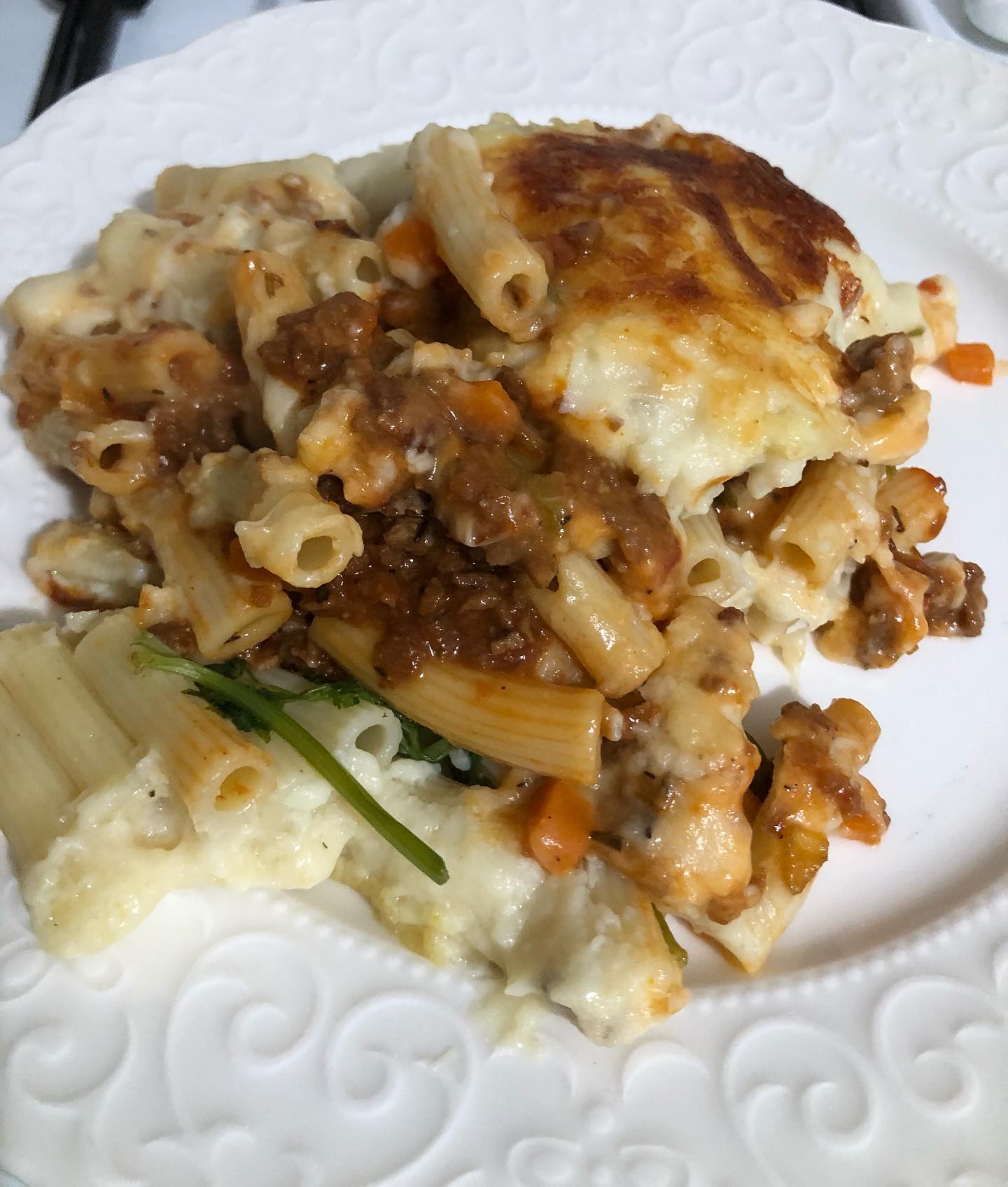 Vegan Béchamel Pasta with Soy Mince