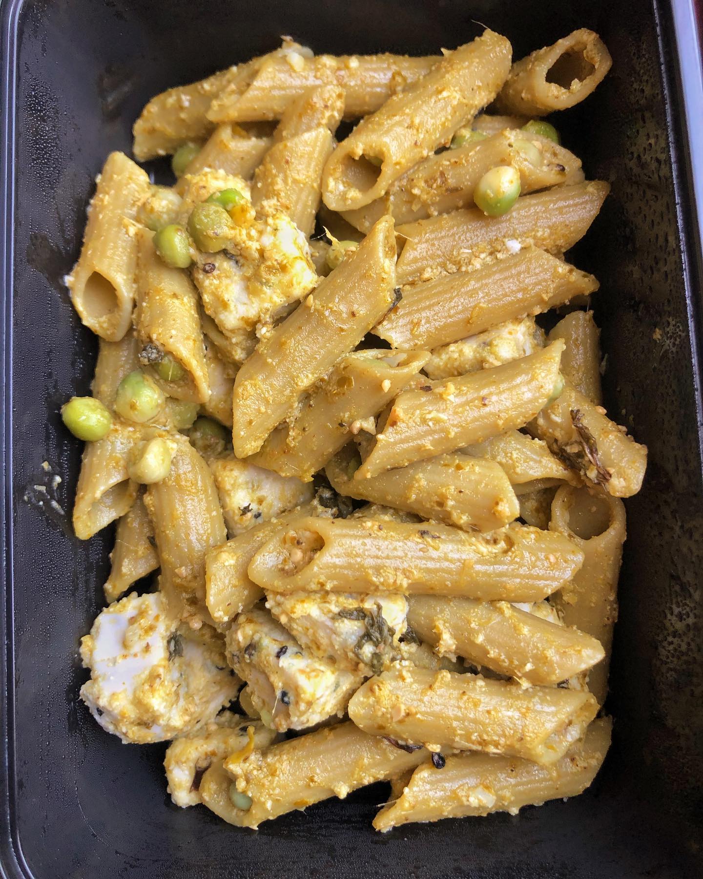 Garden Peas Pesto Pasta with Chegan Cheese