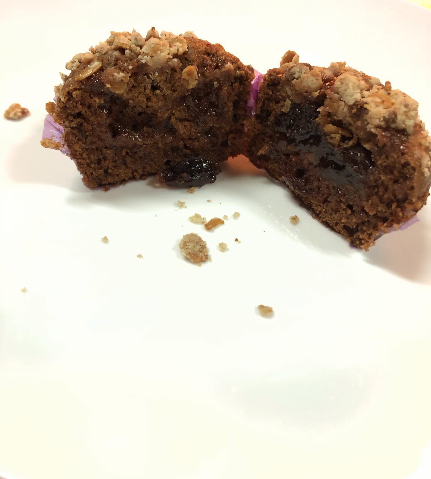 Vegan Black Forest Muffins with Oat Crumble
