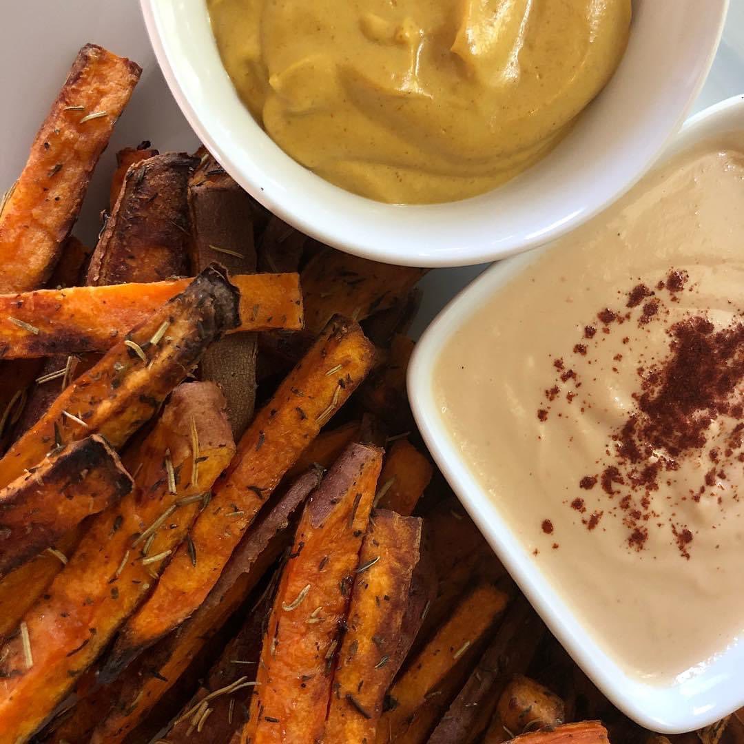 Baked Sweet Potato Fries with Dipping Sauces