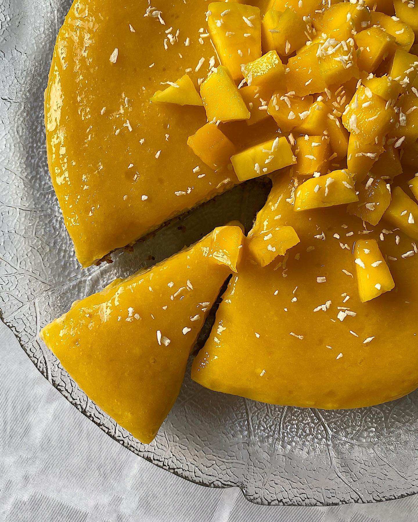 Vegan Raw Mango Layer Cake