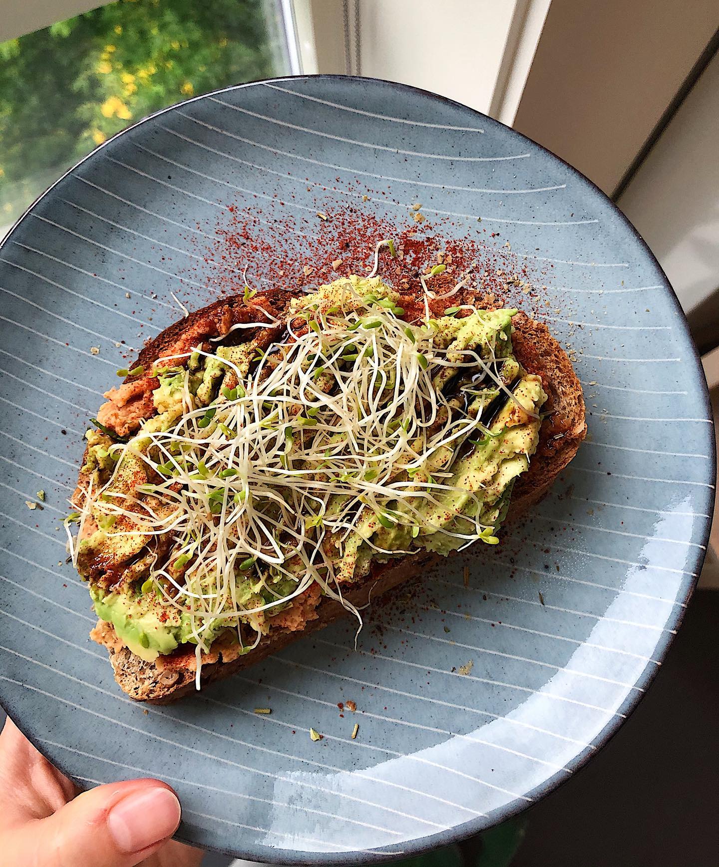 Sourdough Toast with Avocado and Hummus