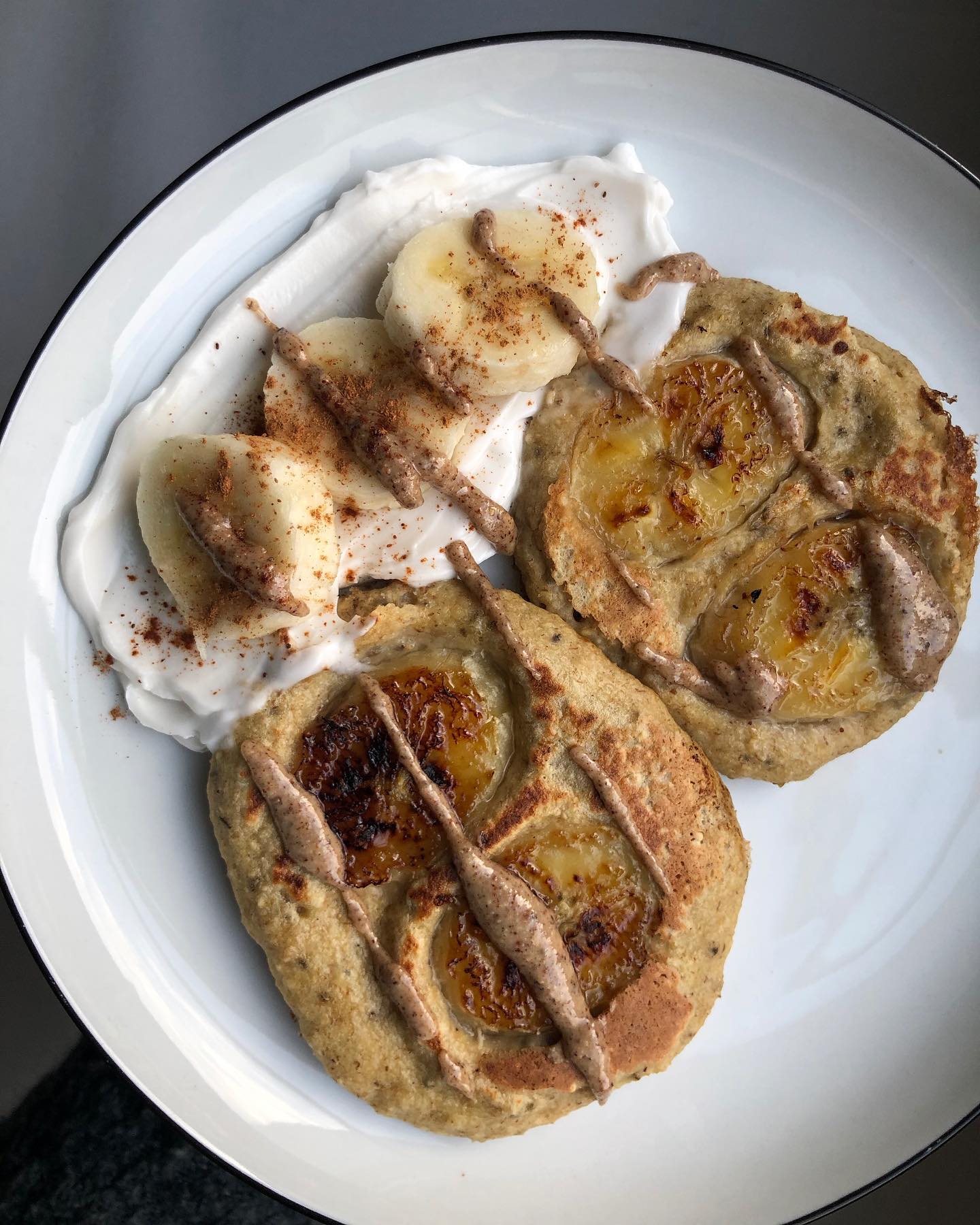Banana Pancakes with Caramelized Banana