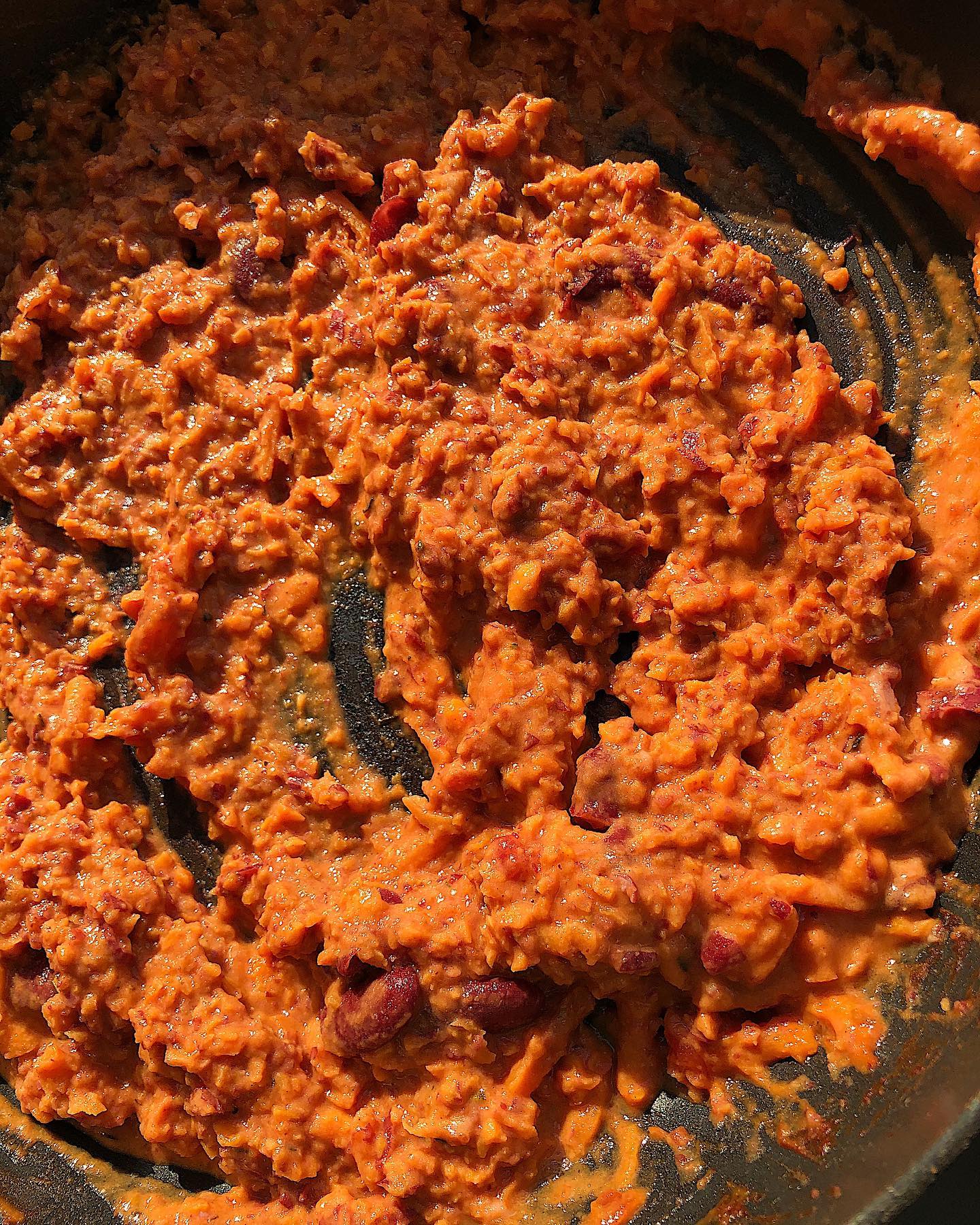 Flavorful Vegan Burrito Filling with Grated Sweet Potato and Kidney Beans