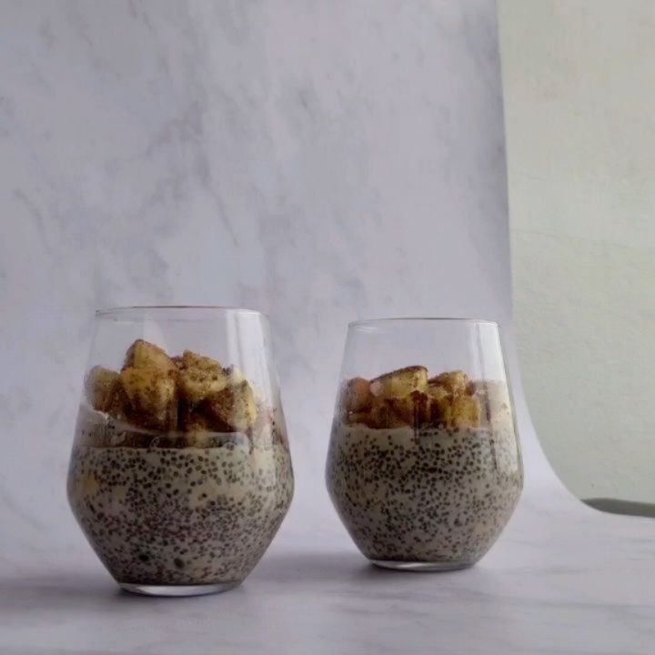 Apple Pie Chia Pudding with Homemade Cinnamon Granola