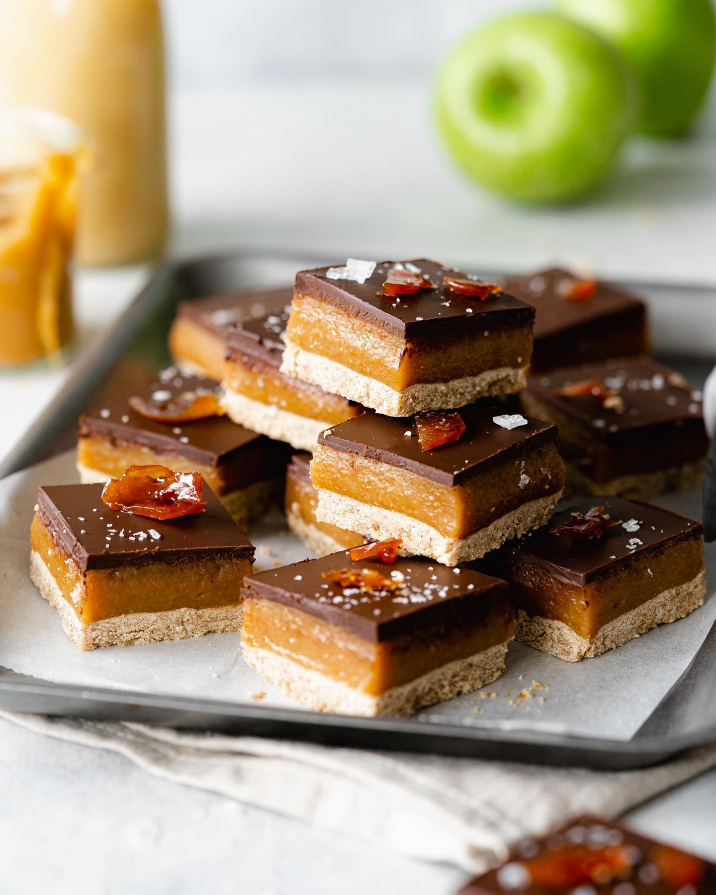 Vegan Toffee Apple Millionaires Shortbread