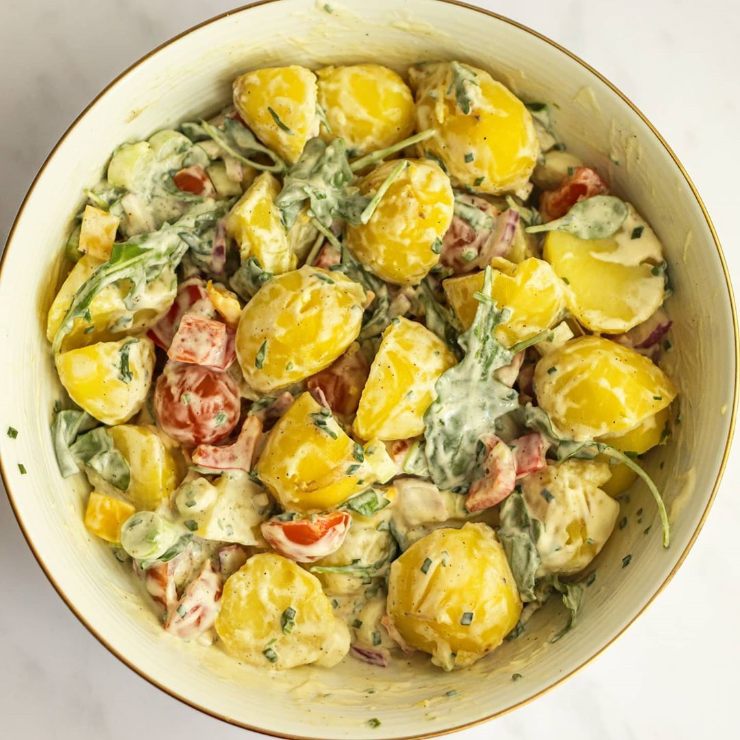 Summer Inspired Potato Salad with Fresh Vegetables