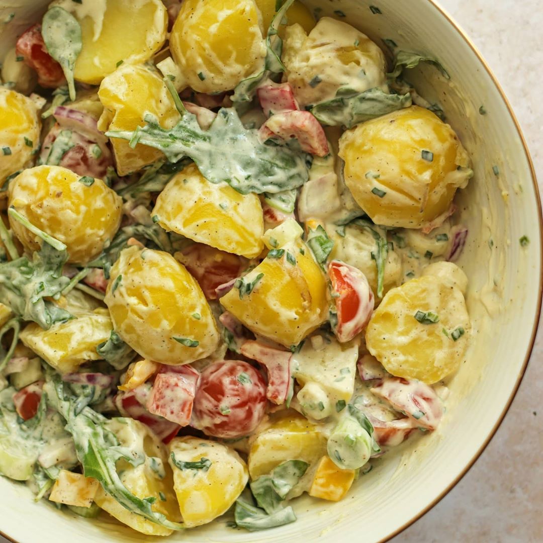Summer Inspired Potato Salad with Fresh Vegetables