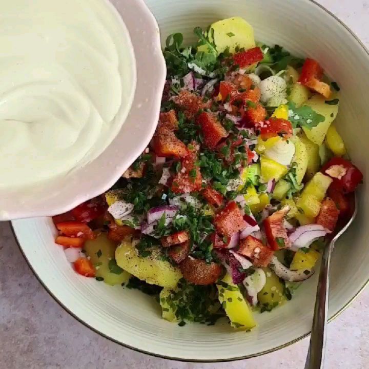 Summer Inspired Potato Salad with Fresh Vegetables