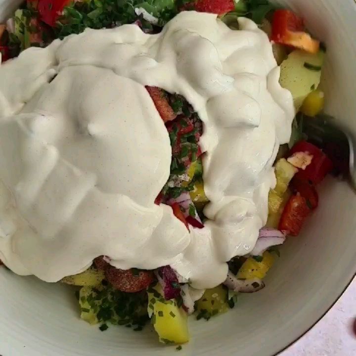 Summer Inspired Potato Salad with Fresh Vegetables