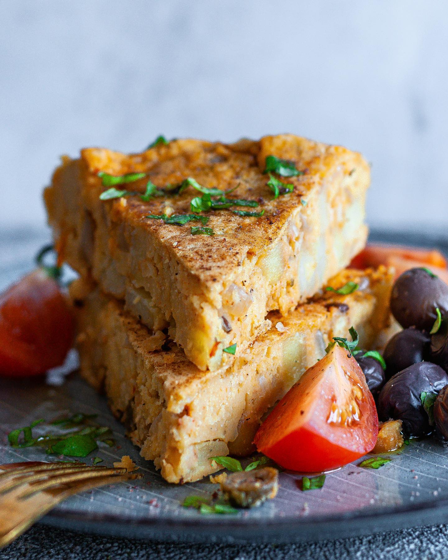 Vegan Spanish Tortilla De Patatas with Chickpeas