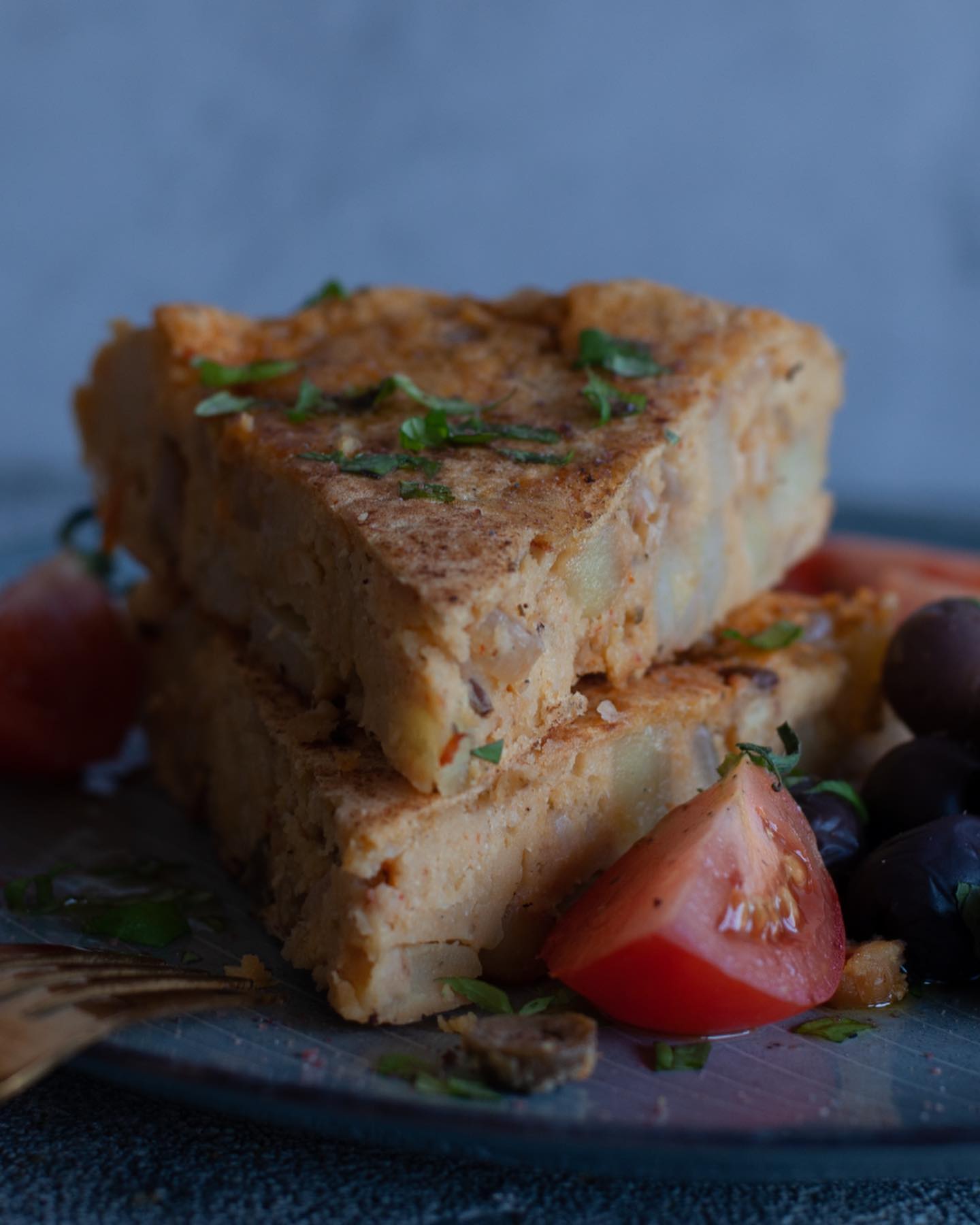 Vegan Spanish Tortilla De Patatas with Chickpeas