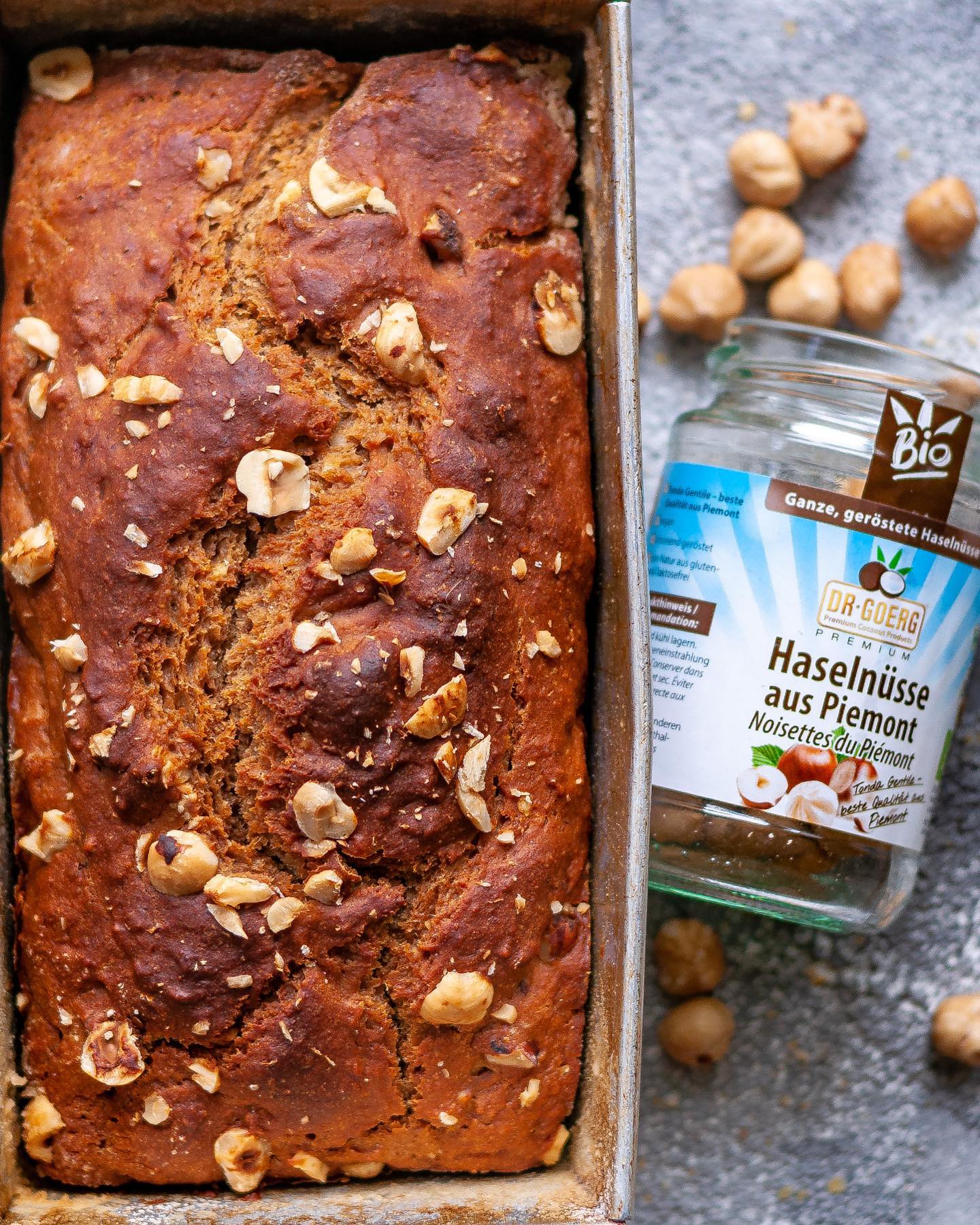 Vegan Hazelnut Bread with Grilled Fruits and Syrup