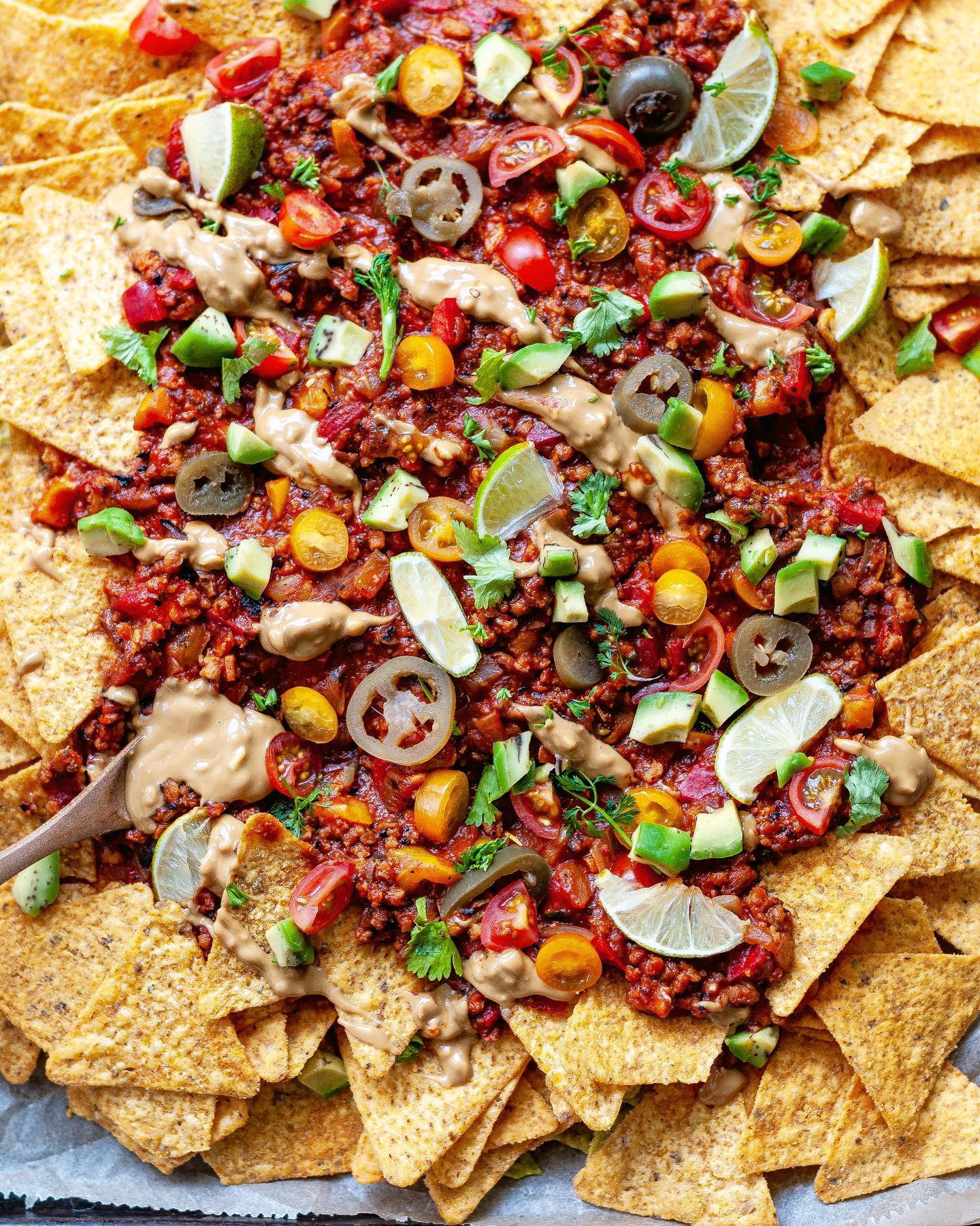 Vegan Bbq Meat Loaded Nachos