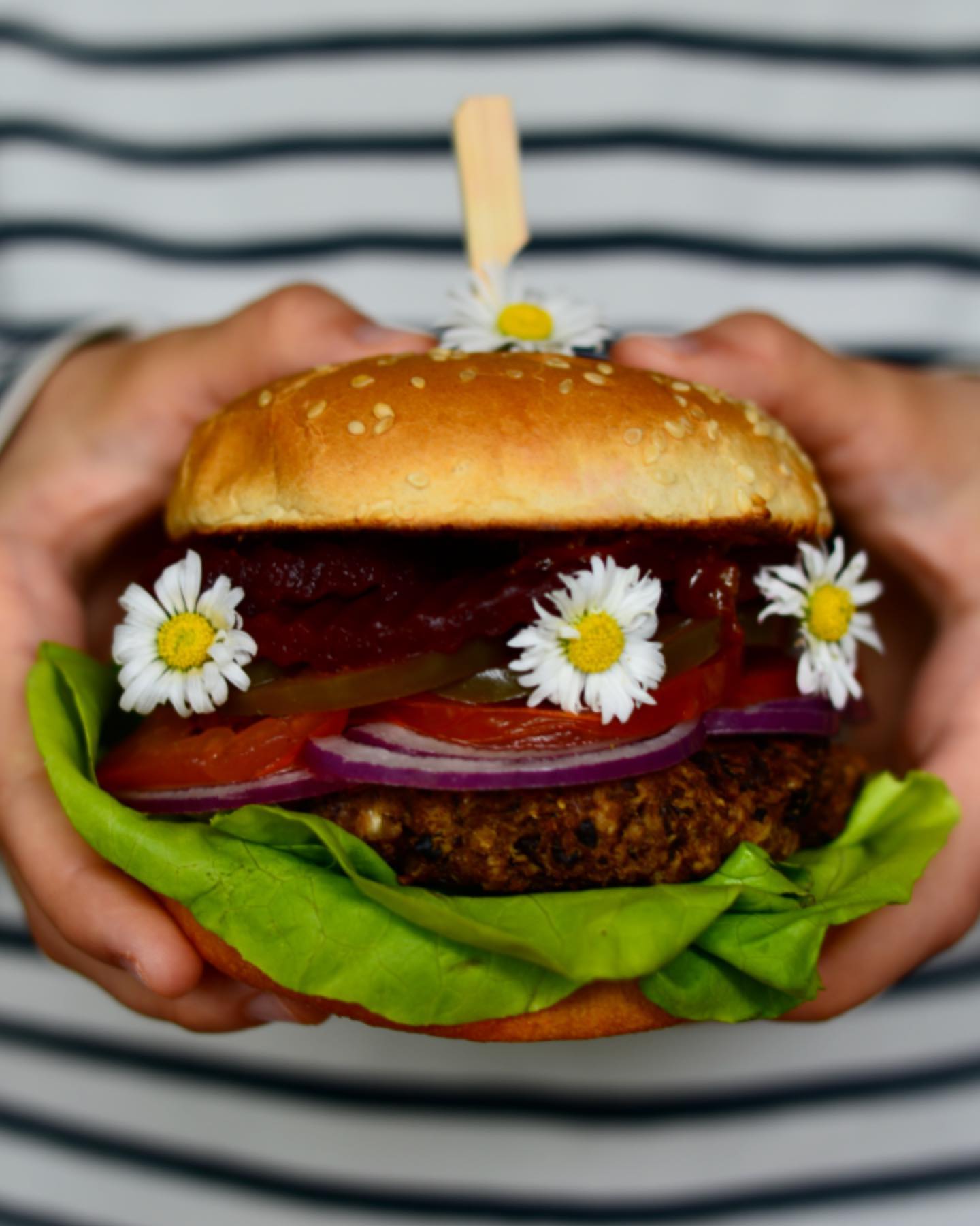Delicious Bbq Black Beans Burger with Beetroot