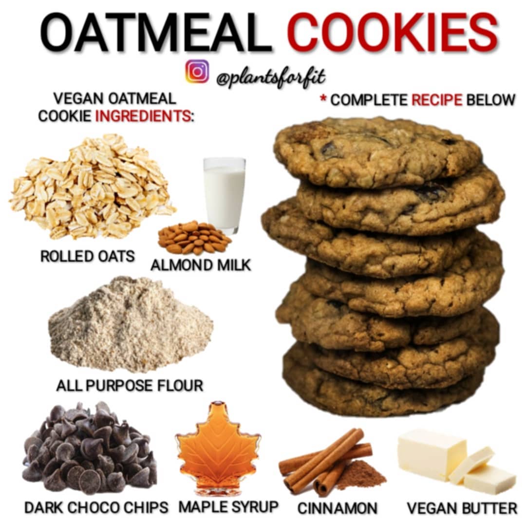 Vegan Oatmeal Chocolate Chip Cookies