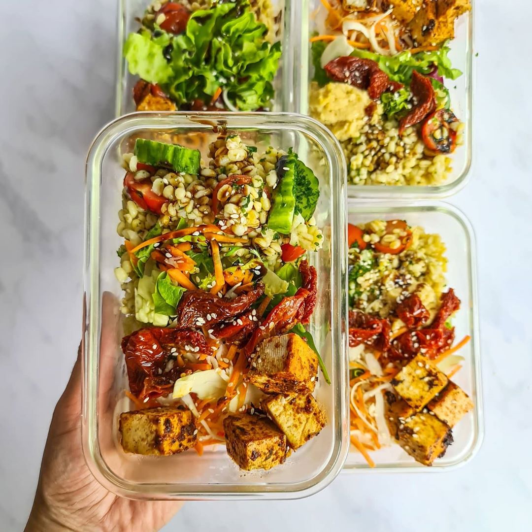 Vegan Bulgur and Tofu Meal Prep