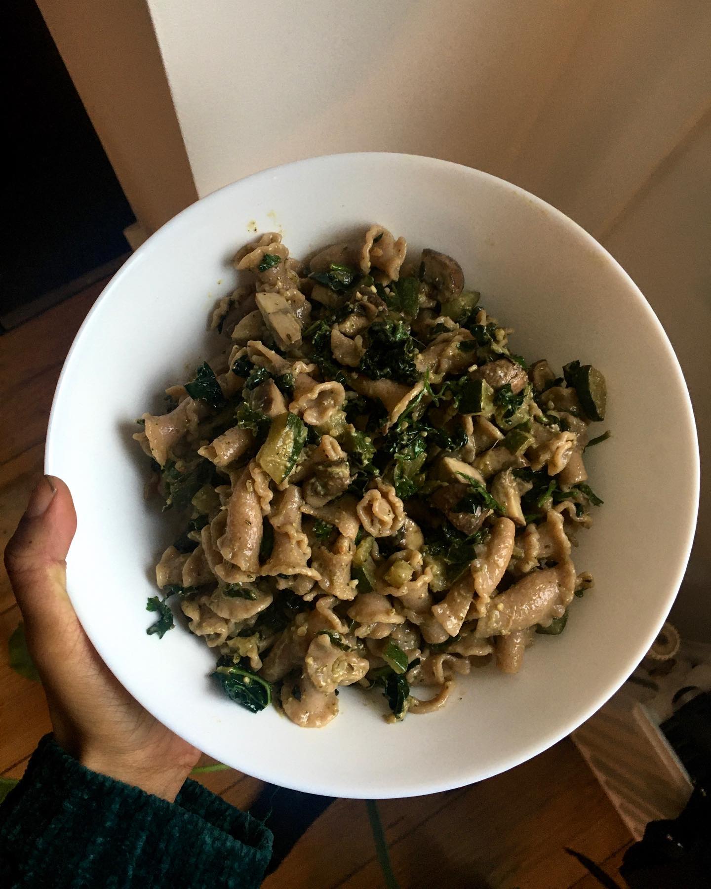 Quick Organic Pasta Pesto with Vegetables