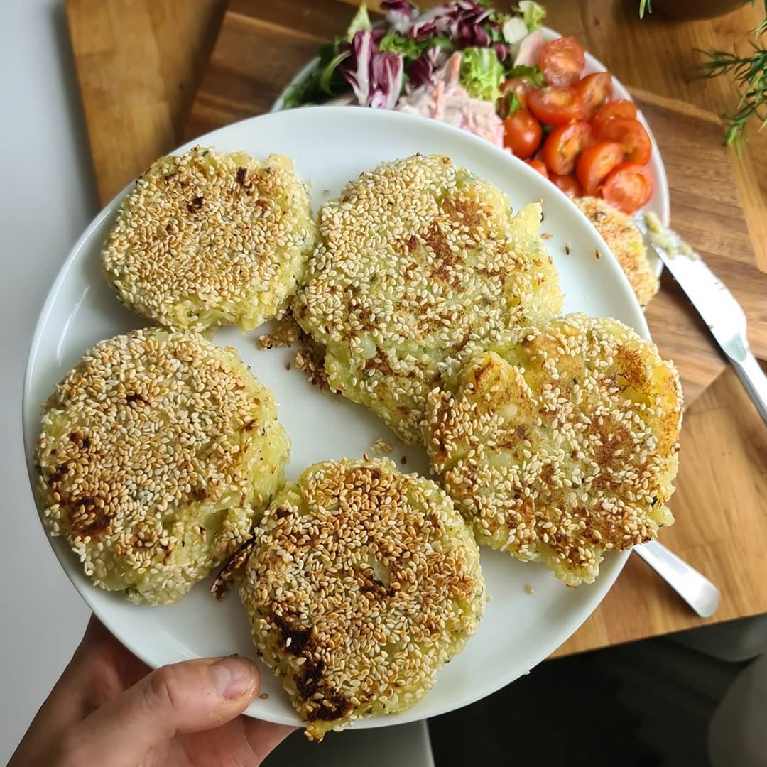 Vegan Potato Cakes and Coleslaw