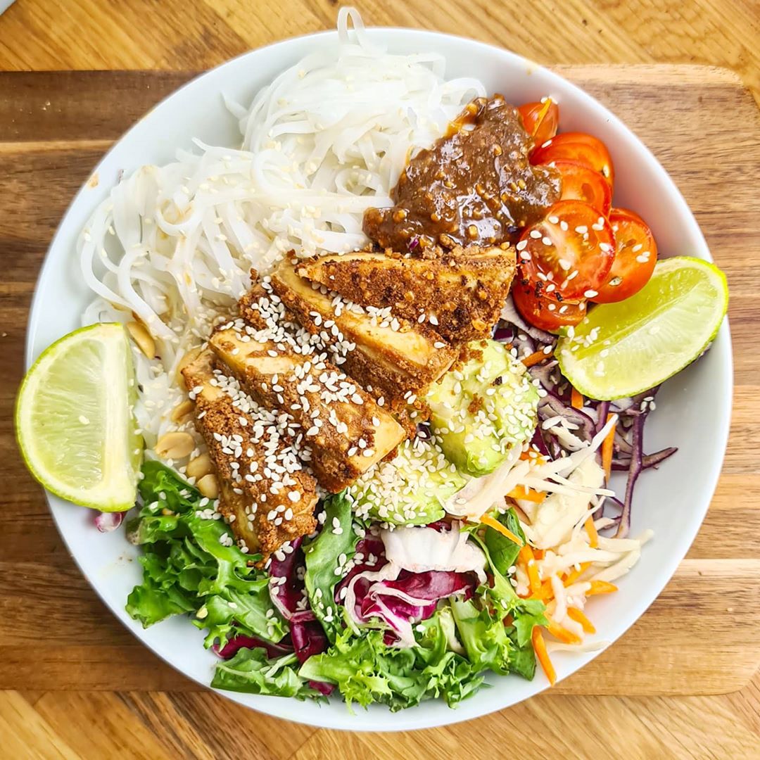 Peanut Butter Marinated Tofu Nourish Bowl