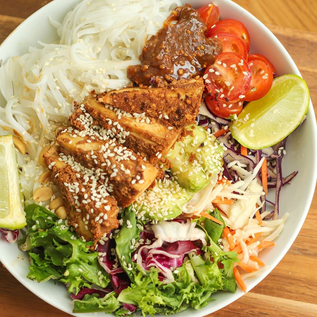 Peanut Butter Marinated Tofu Nourish Bowl