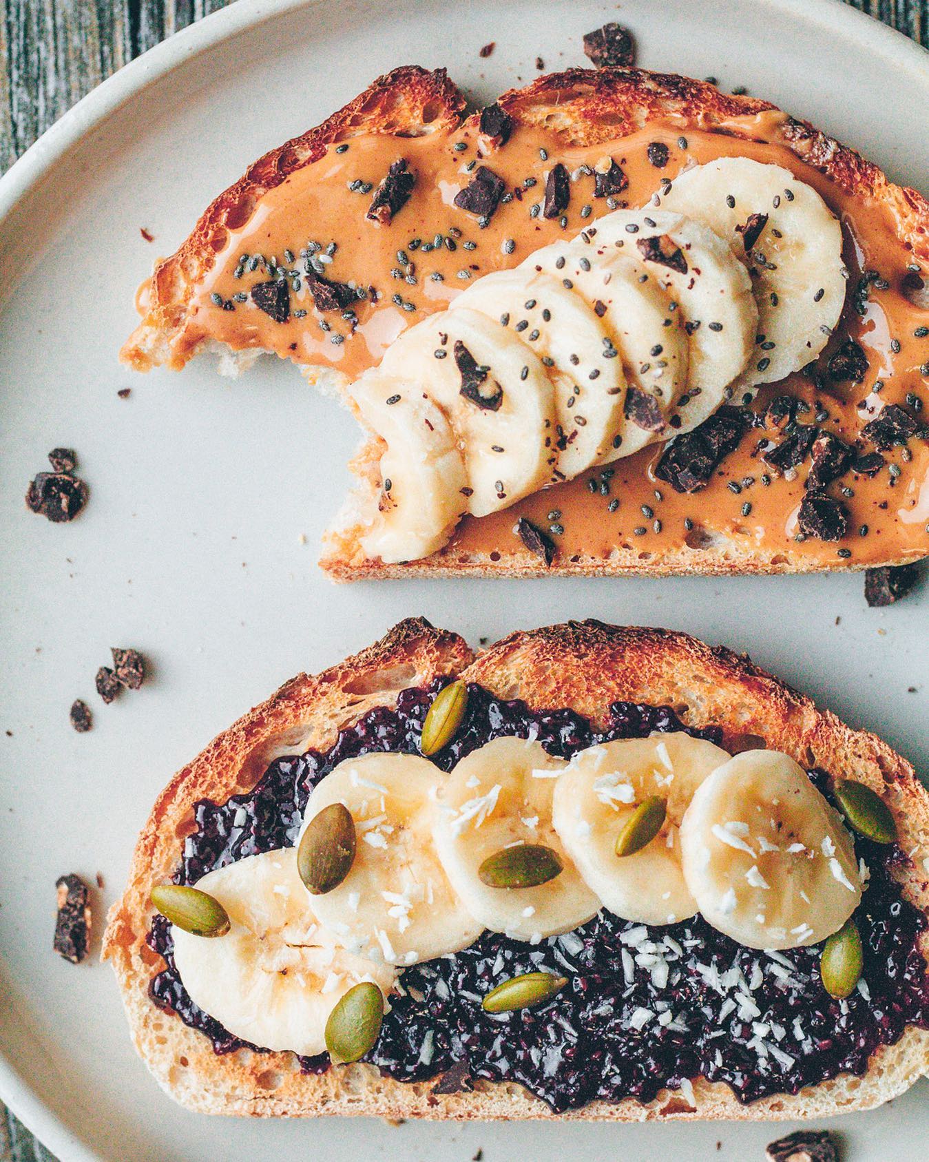 Sourdough Toast with Peanut Butter Toppings