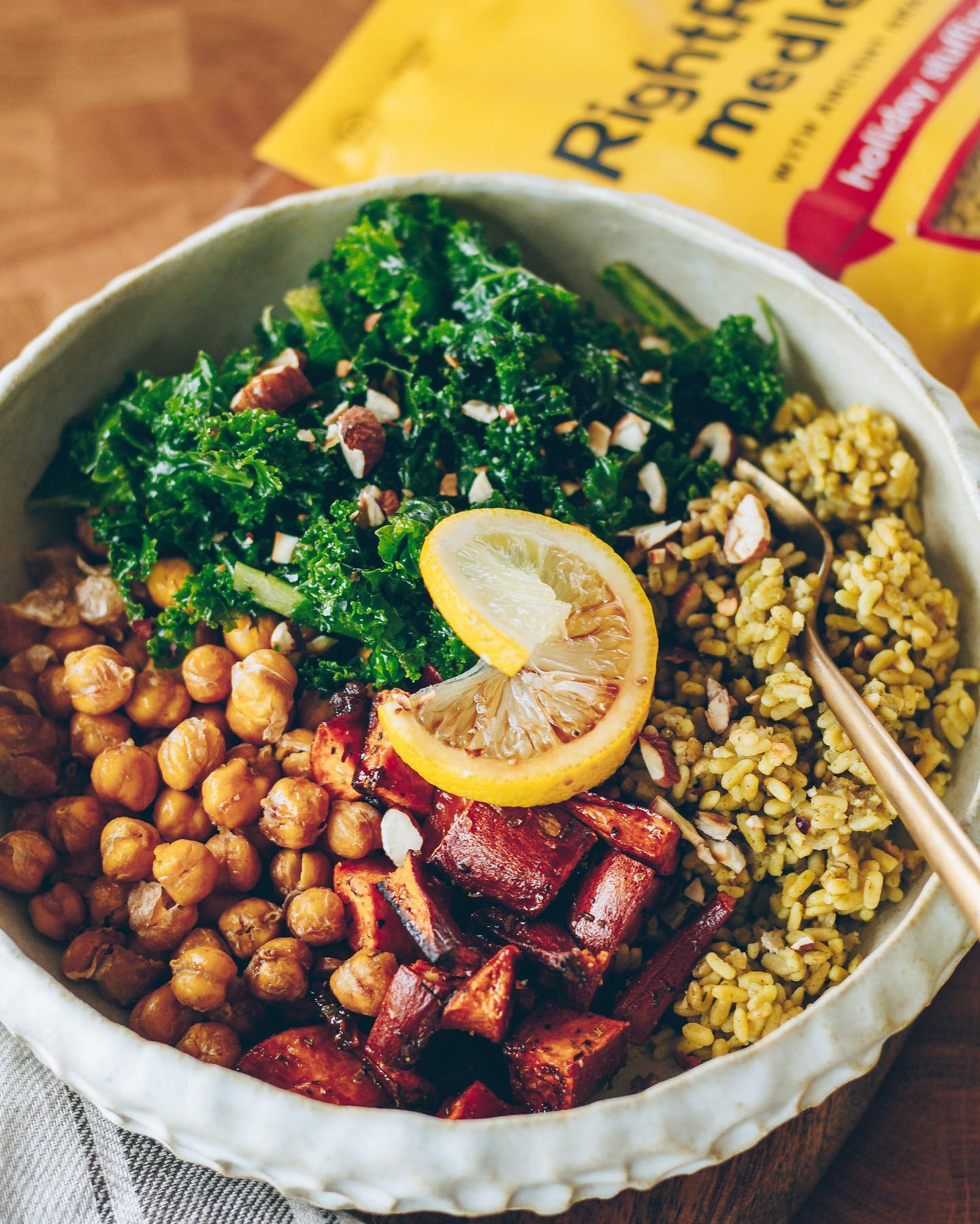 Harvest Rice Bowl with Glazed Sweet Potatoes