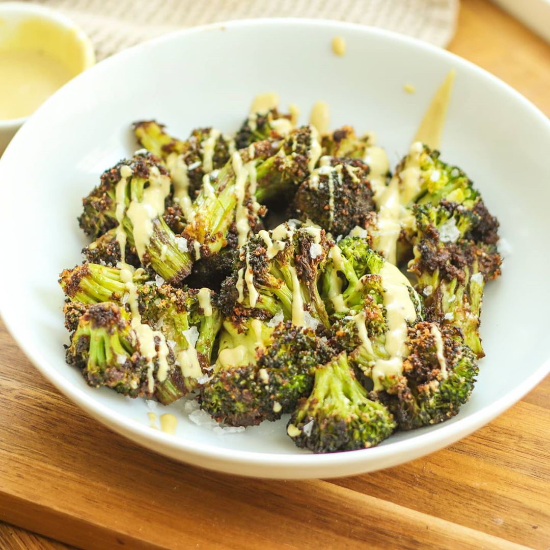 Roasted Broccoli with a Tahini Lime Dressing