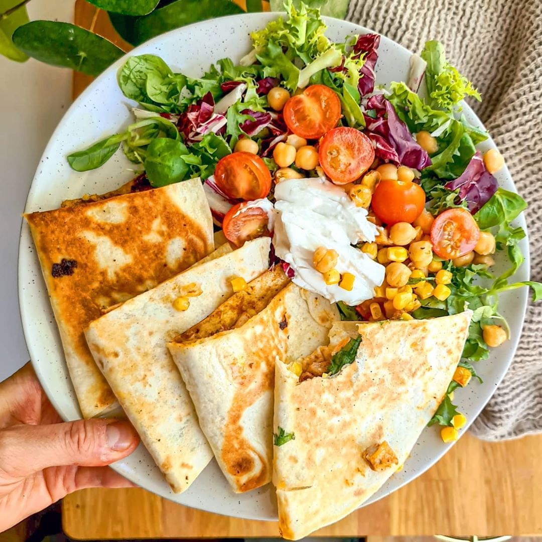 15-Minute Vegan Quesadillas with Sweet Potato