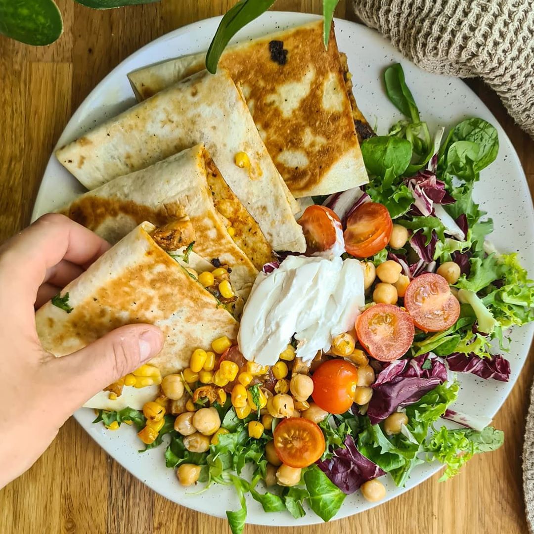 15-Minute Vegan Quesadillas with Sweet Potato