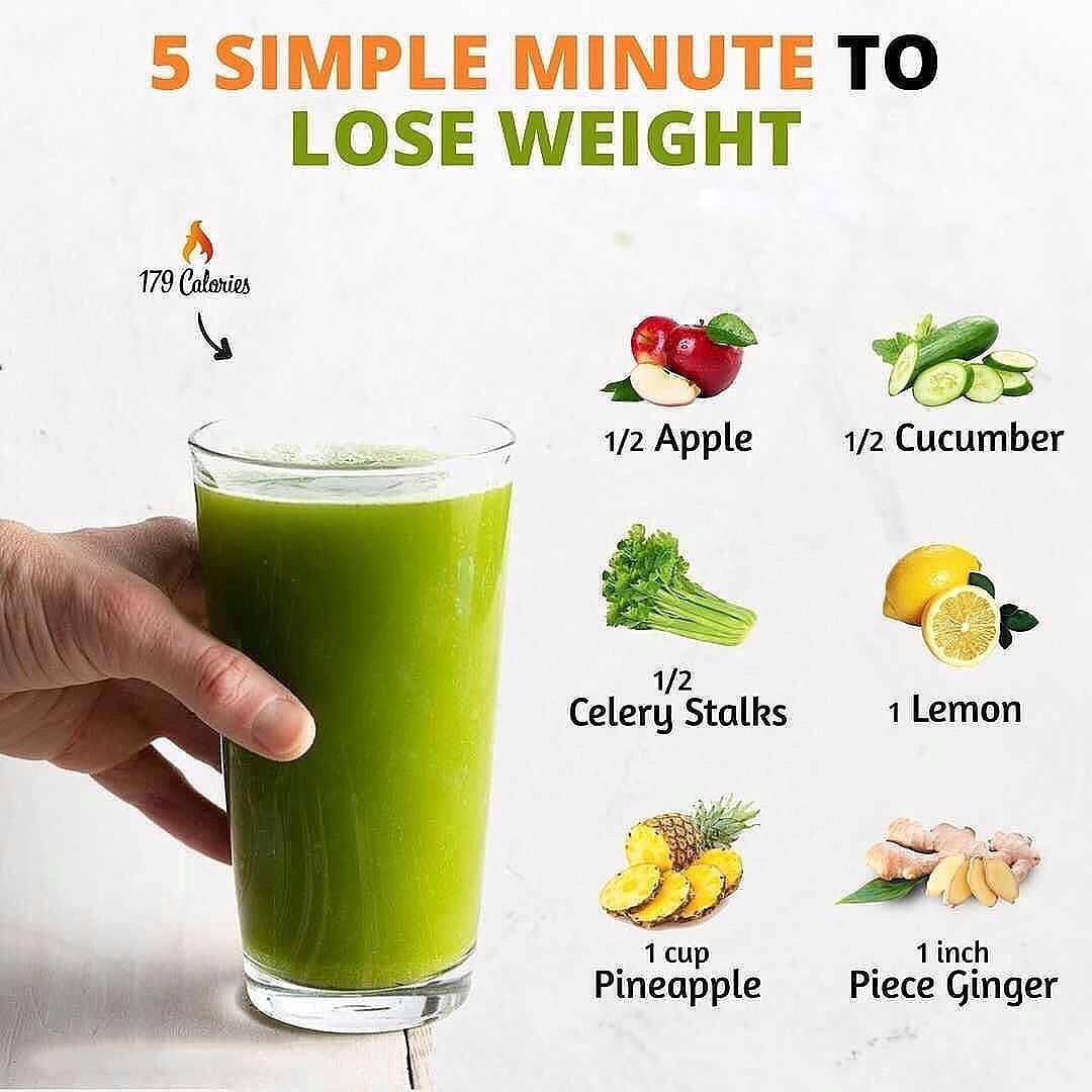 Green Juice with Fresh Fruits and Vegetables