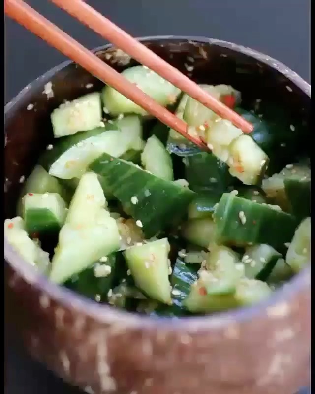 Smashed Cucumber Salad with Garlicky Dressing