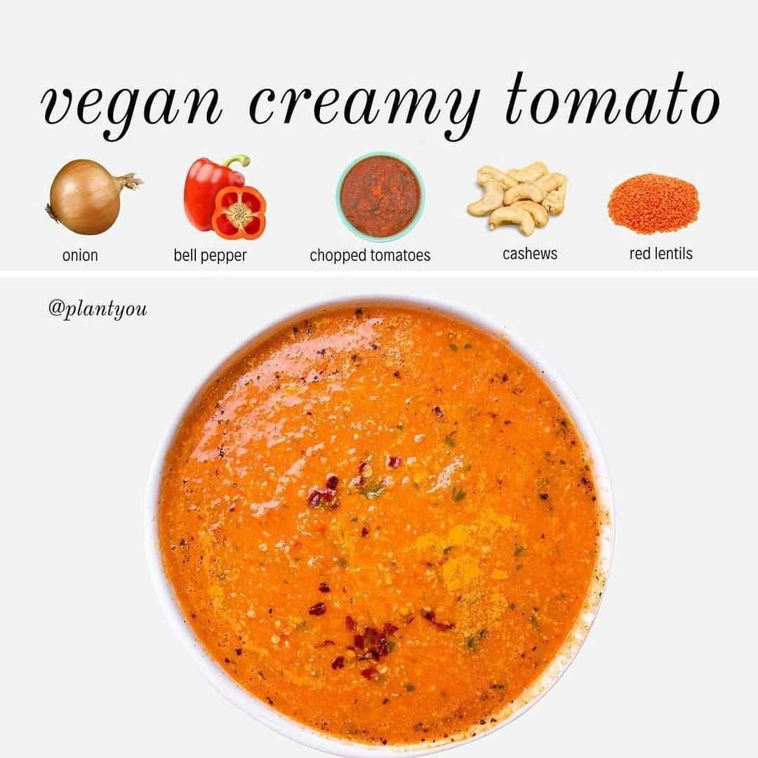 Creamy Vegan Tomato Soup with Lentils