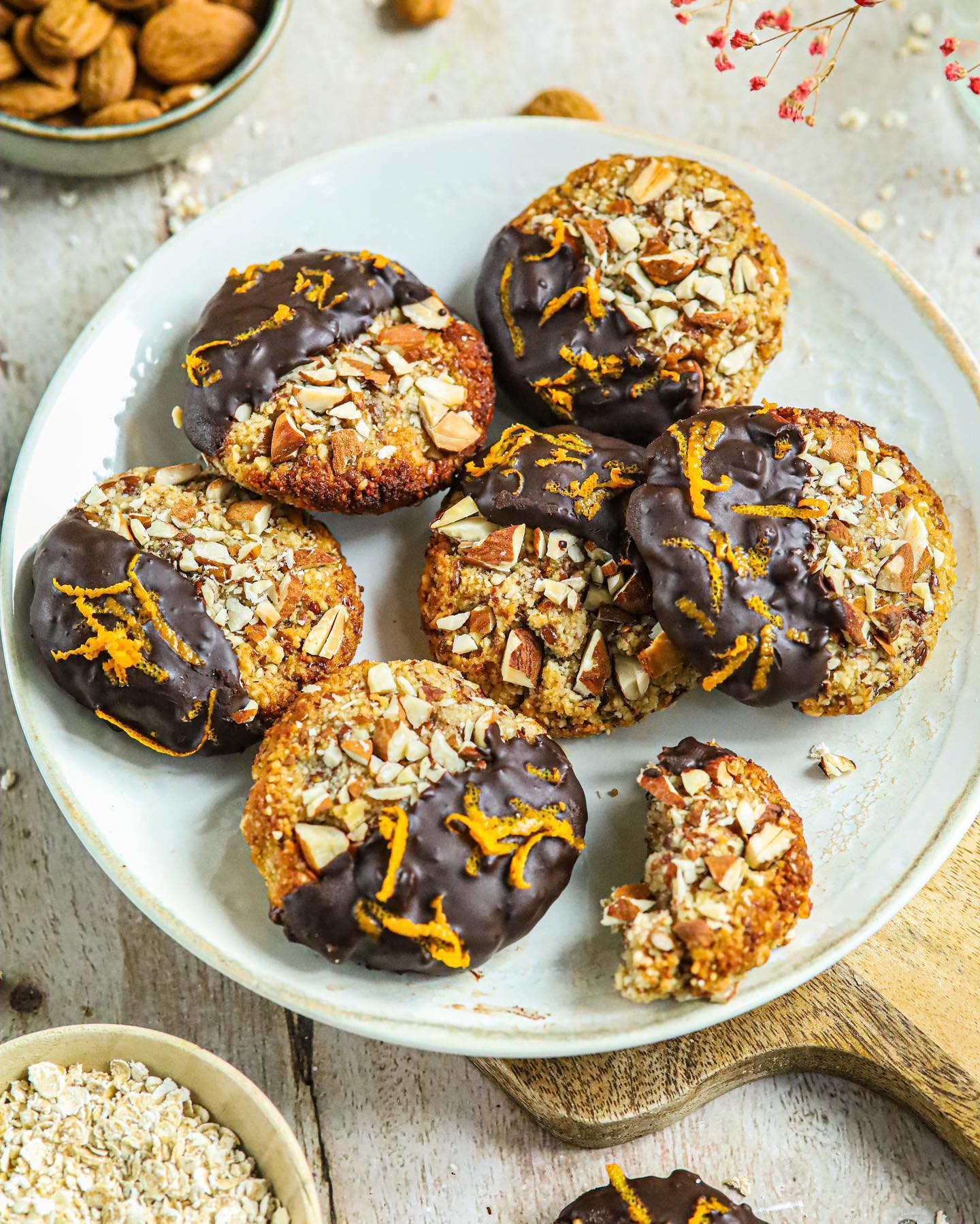 
Orange Almond Chocolate Cookies (Vegan + Gluten-Free)