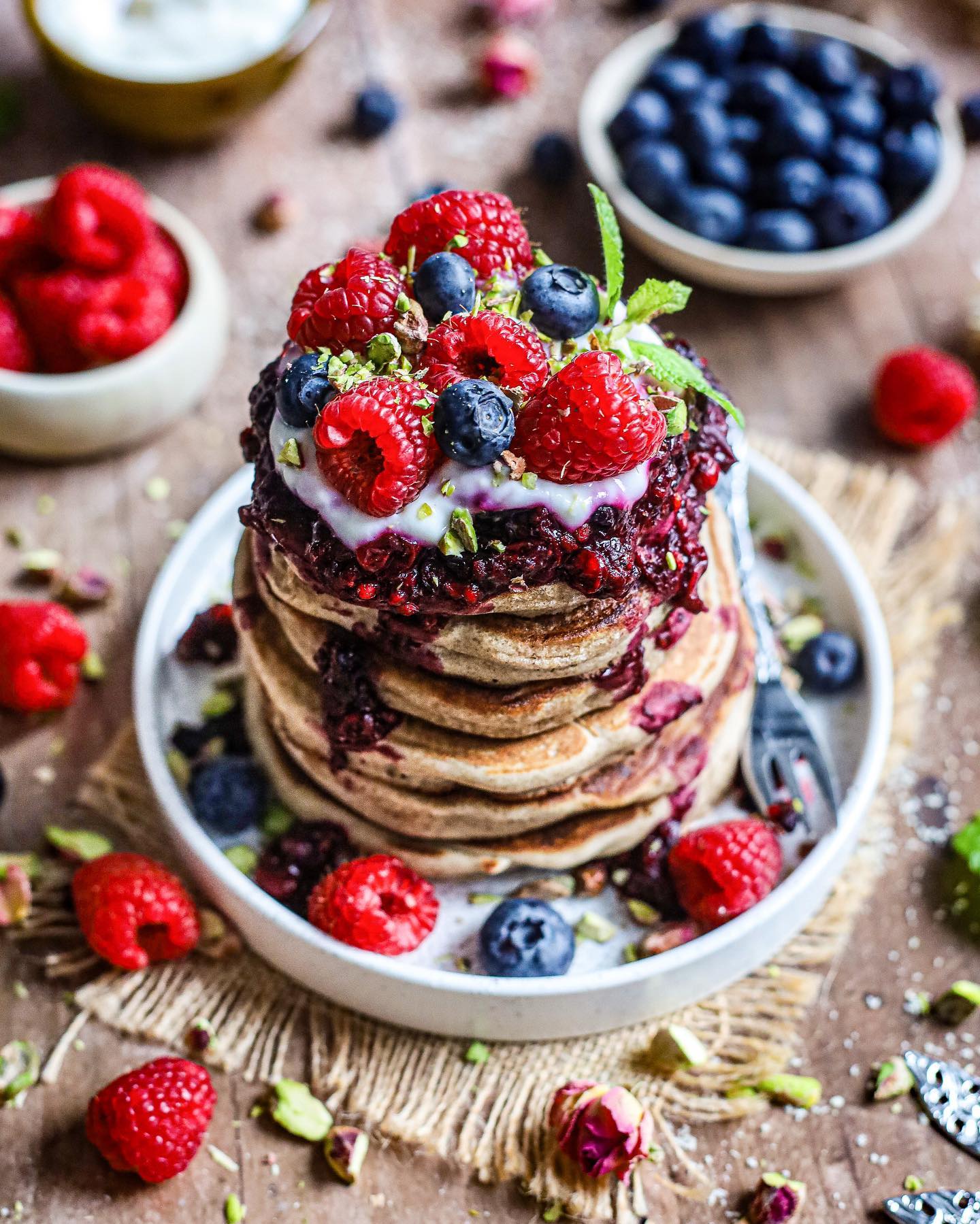 Fluffy Vegan Teff Pancakes