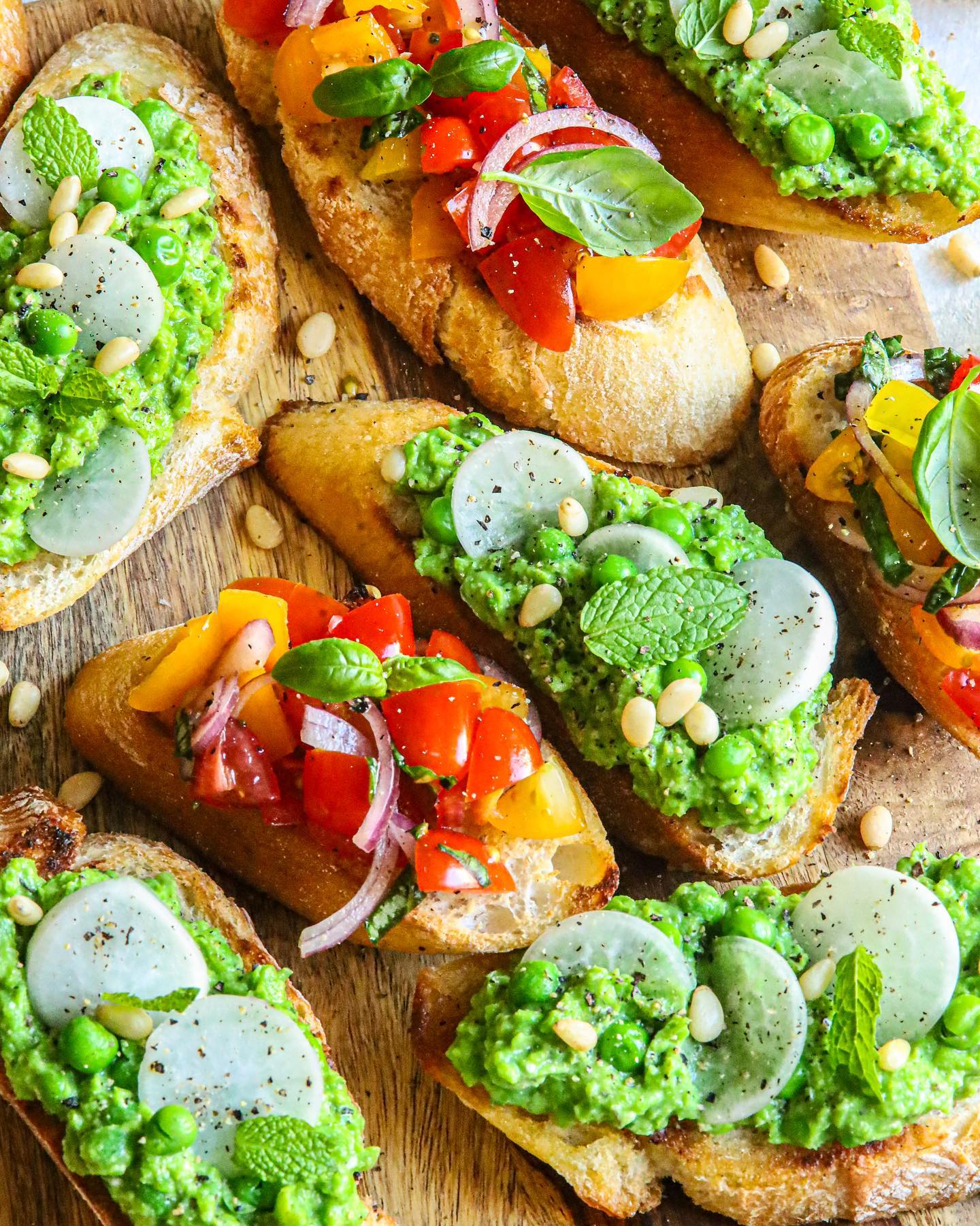 Easy Vegan Bruschetta with Two Toppings