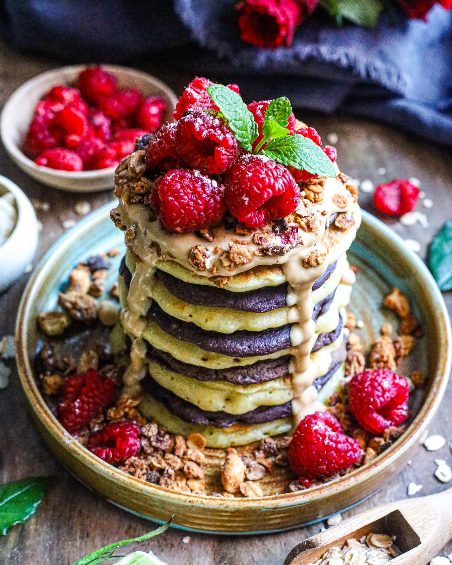 Zebra Chocolate and Vanilla Pancakes