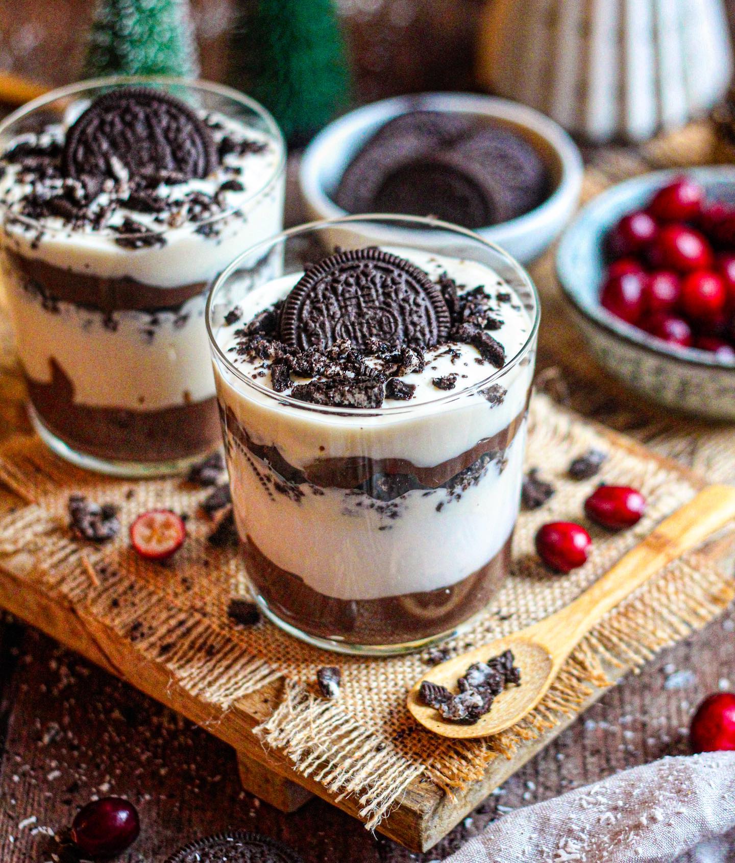 Vegan Oreo Chocolate Mousse Parfait