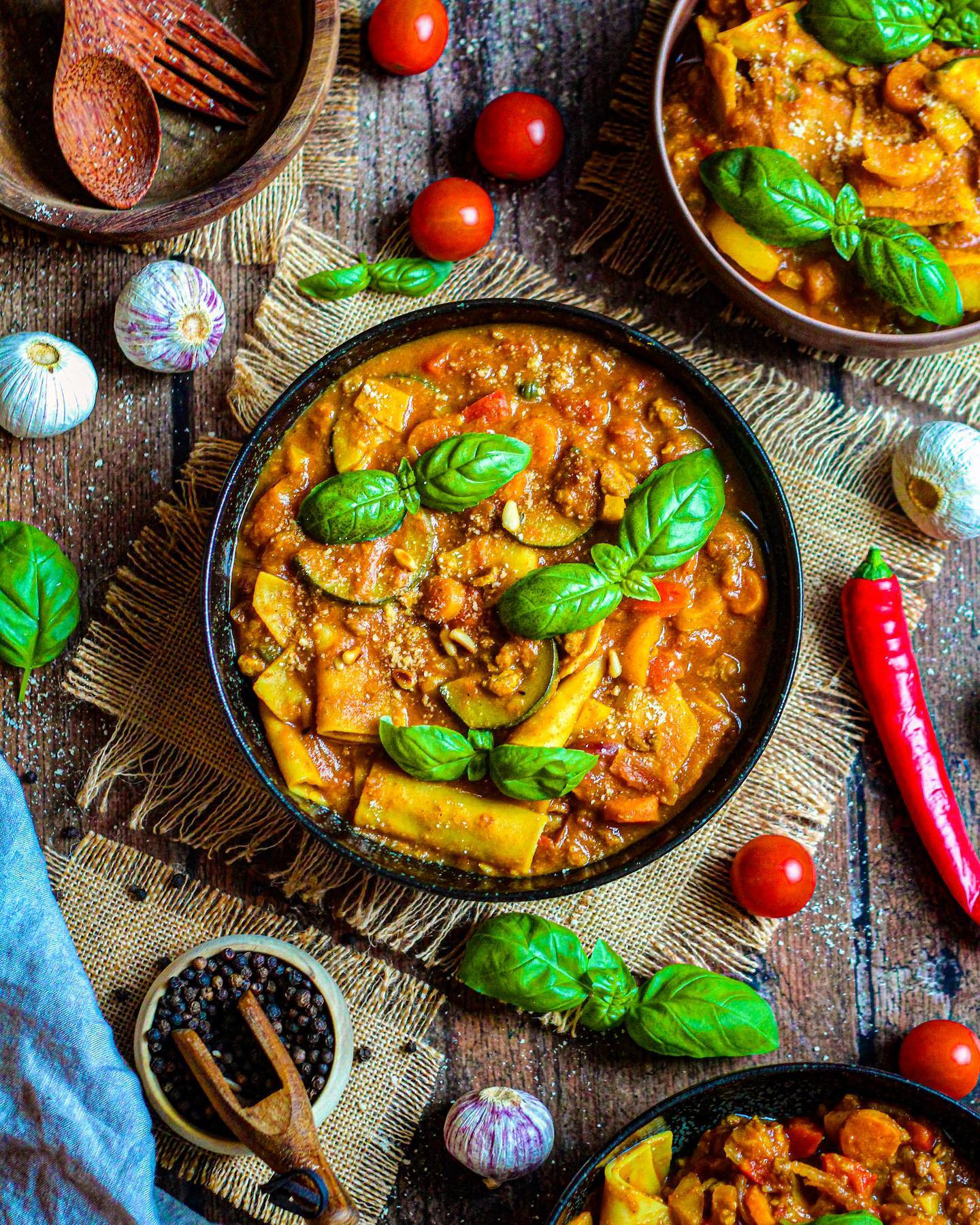 Vegan Pumpkin Lasagna Soup