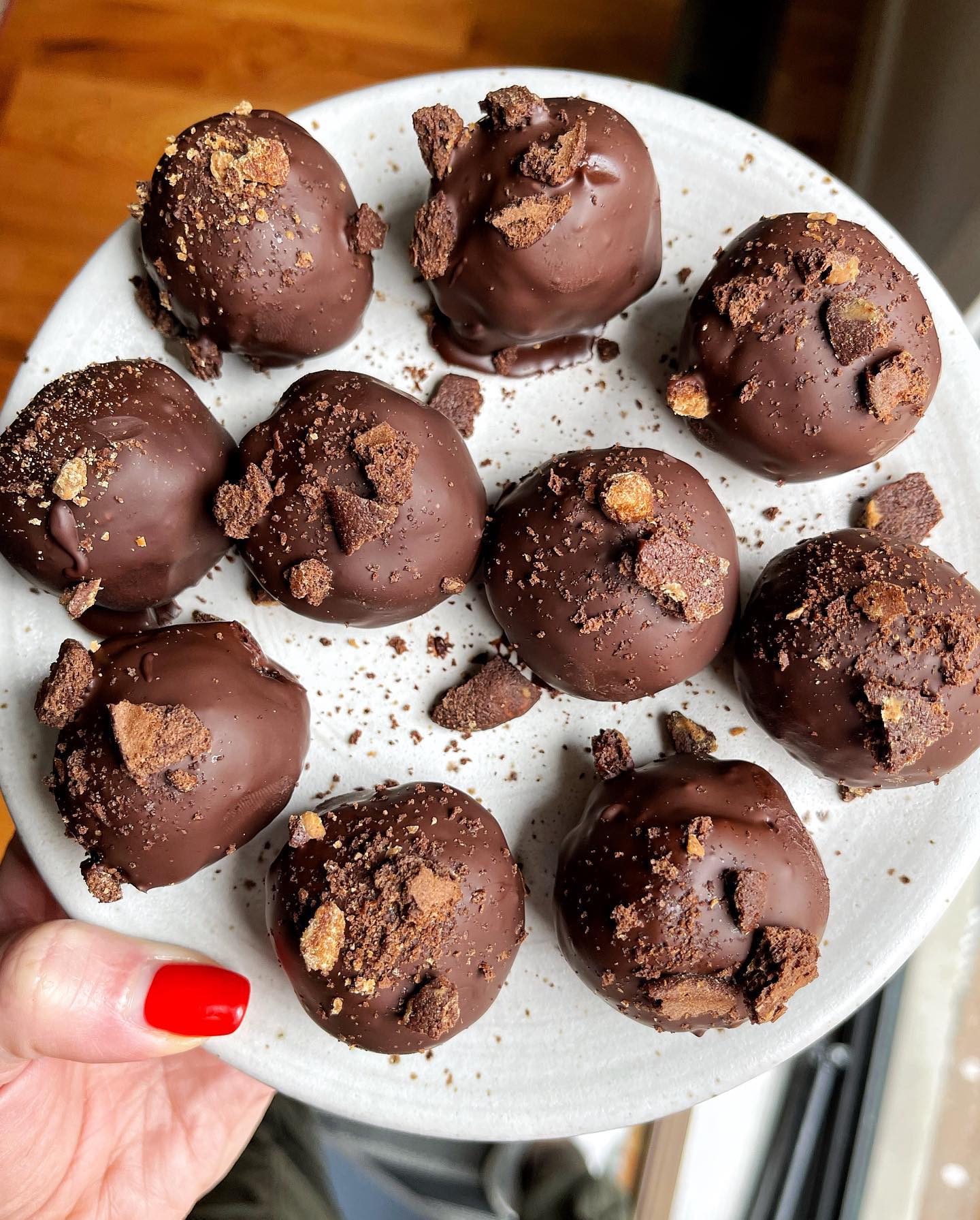 Fudgy Brownie Truffles with Almond Butter