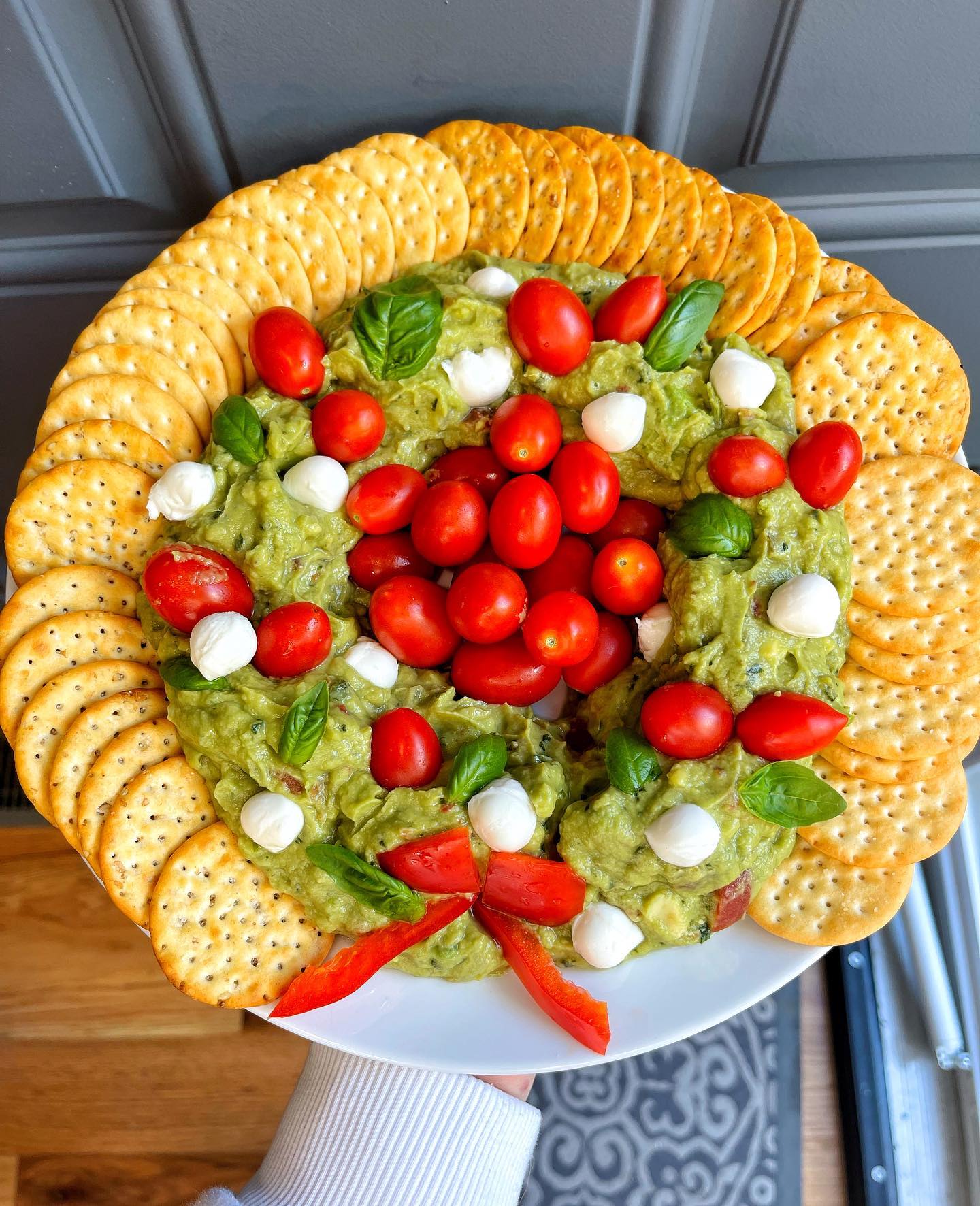 Festive Guacamole Wreath Appetizer
