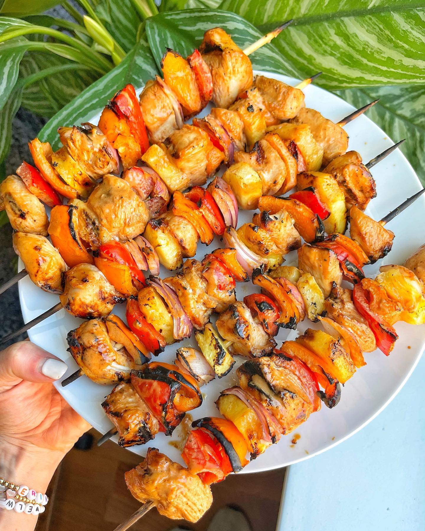 Honey BBQ Chicken Skewers with Yogurt Sauce