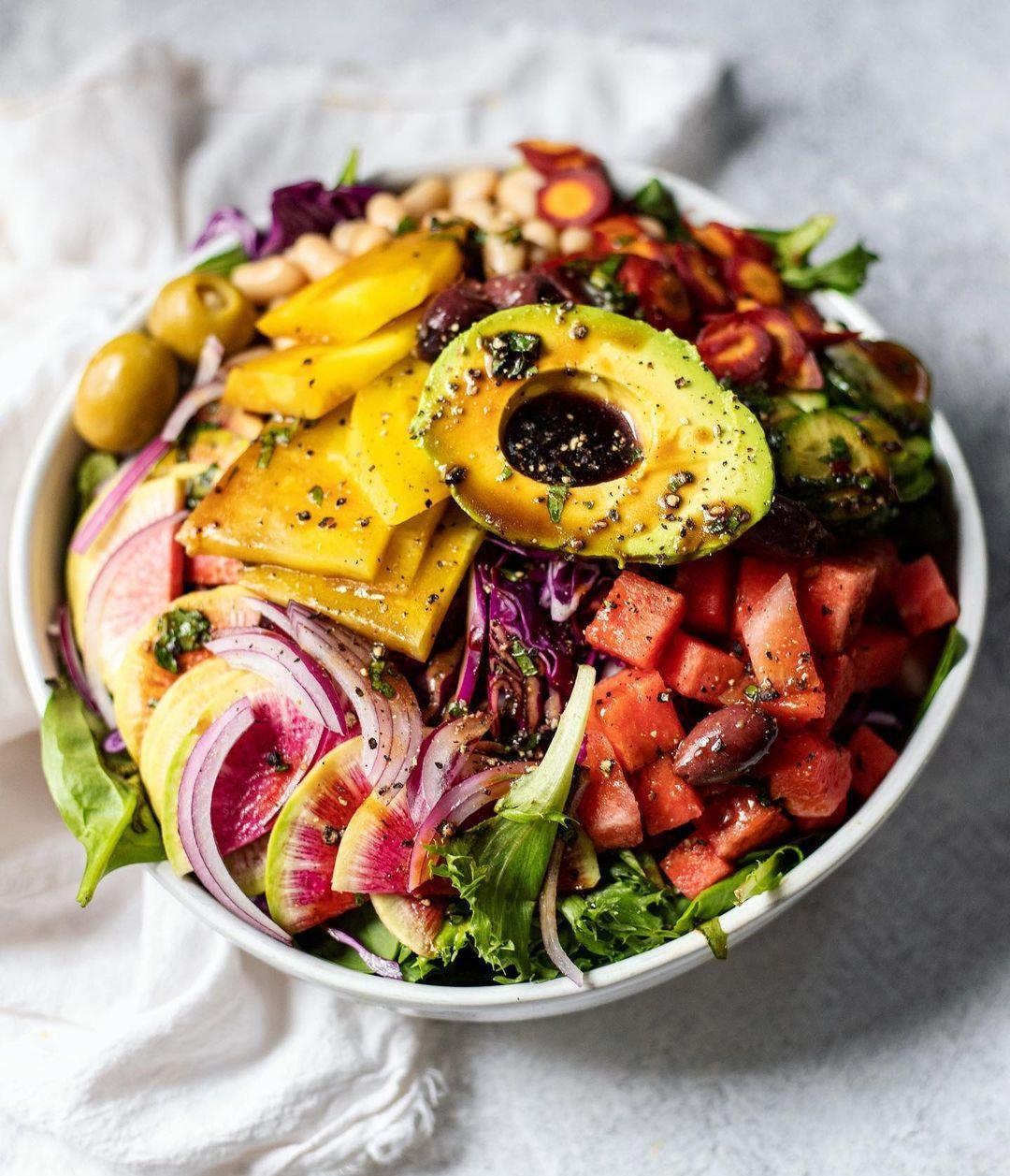 Autumn Rainbow Salad with Vinaigrette
