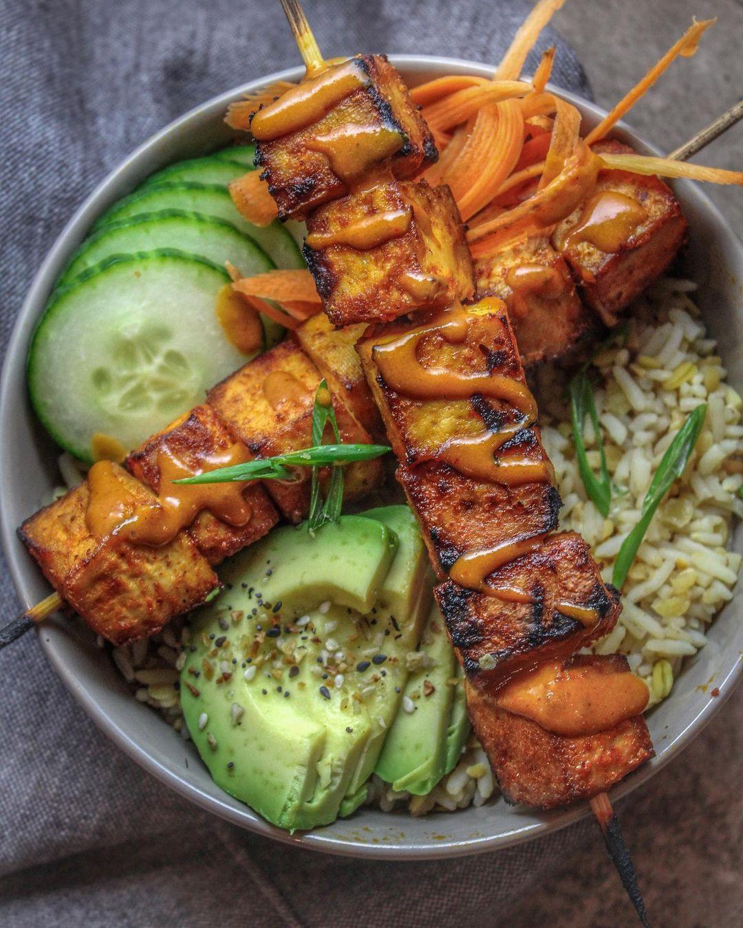Tofu Satay Skewer Bowl