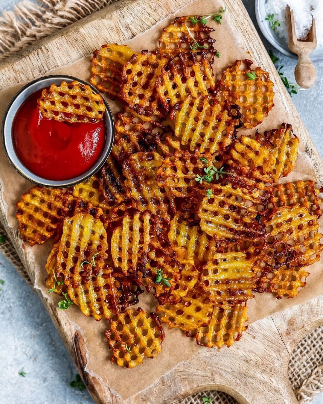 Homemade Crispy Waffle Fries