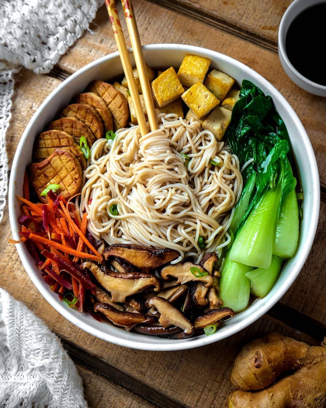 Umami Noodle Bowl with Kombu Shiitake Dashi