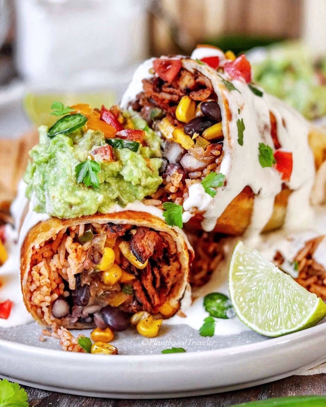 Vegan Chimichanga with Seitan Filling